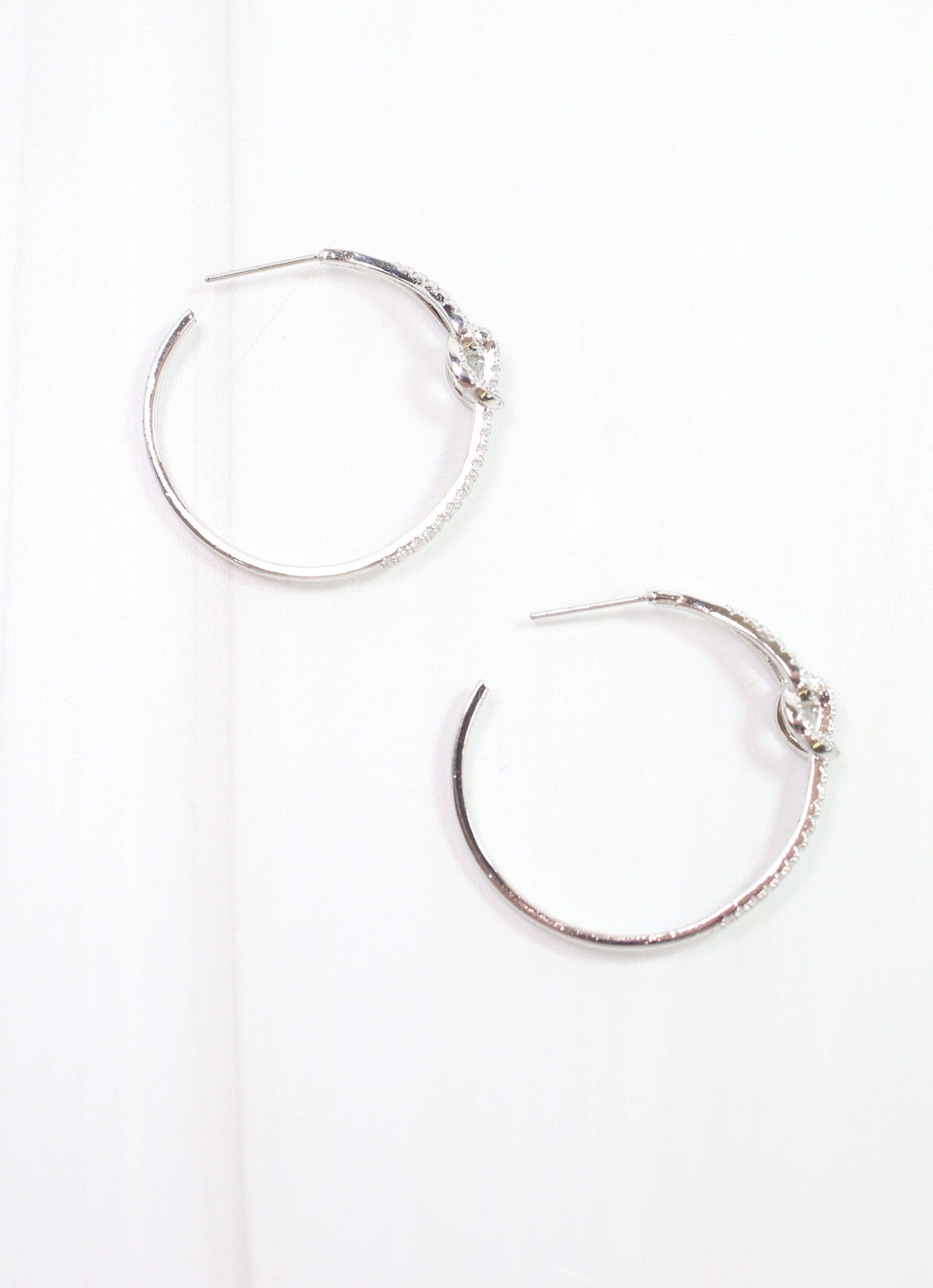 McSorley CZ Link Hoop Earring Silver