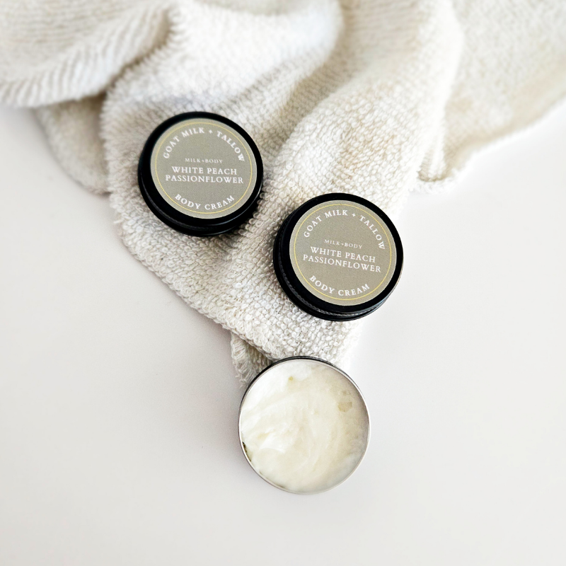 Mini Peach Passionflower Goat Milk + Tallow Body Cream