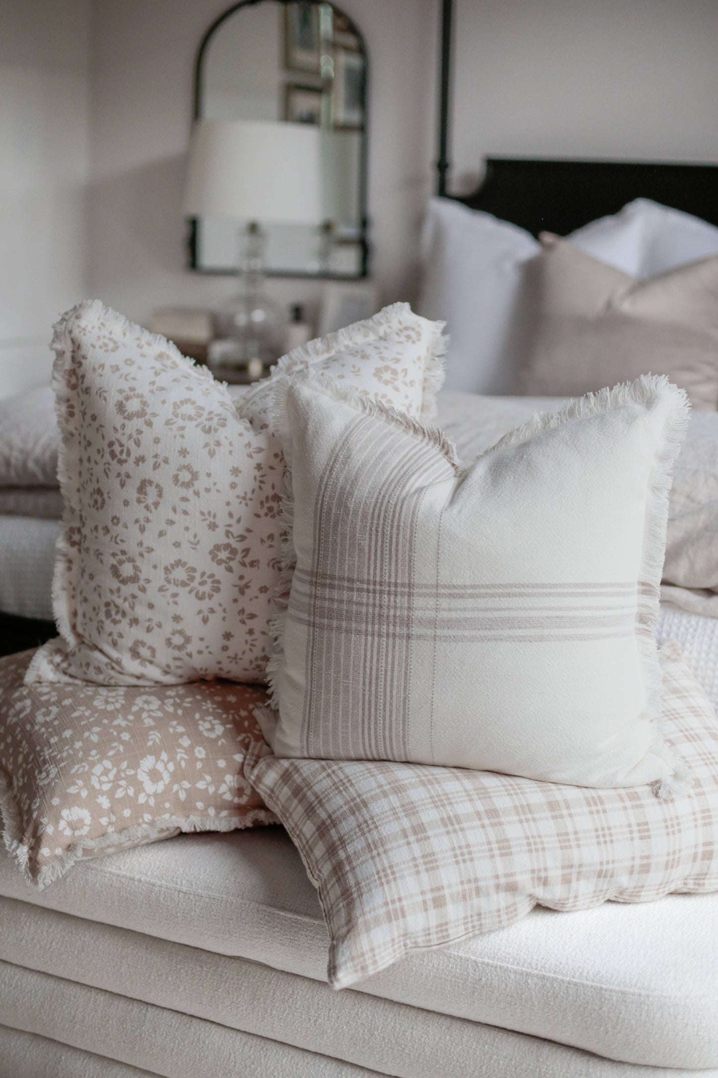 Plaid Fringe Pillow | Fleur + Fray Collection