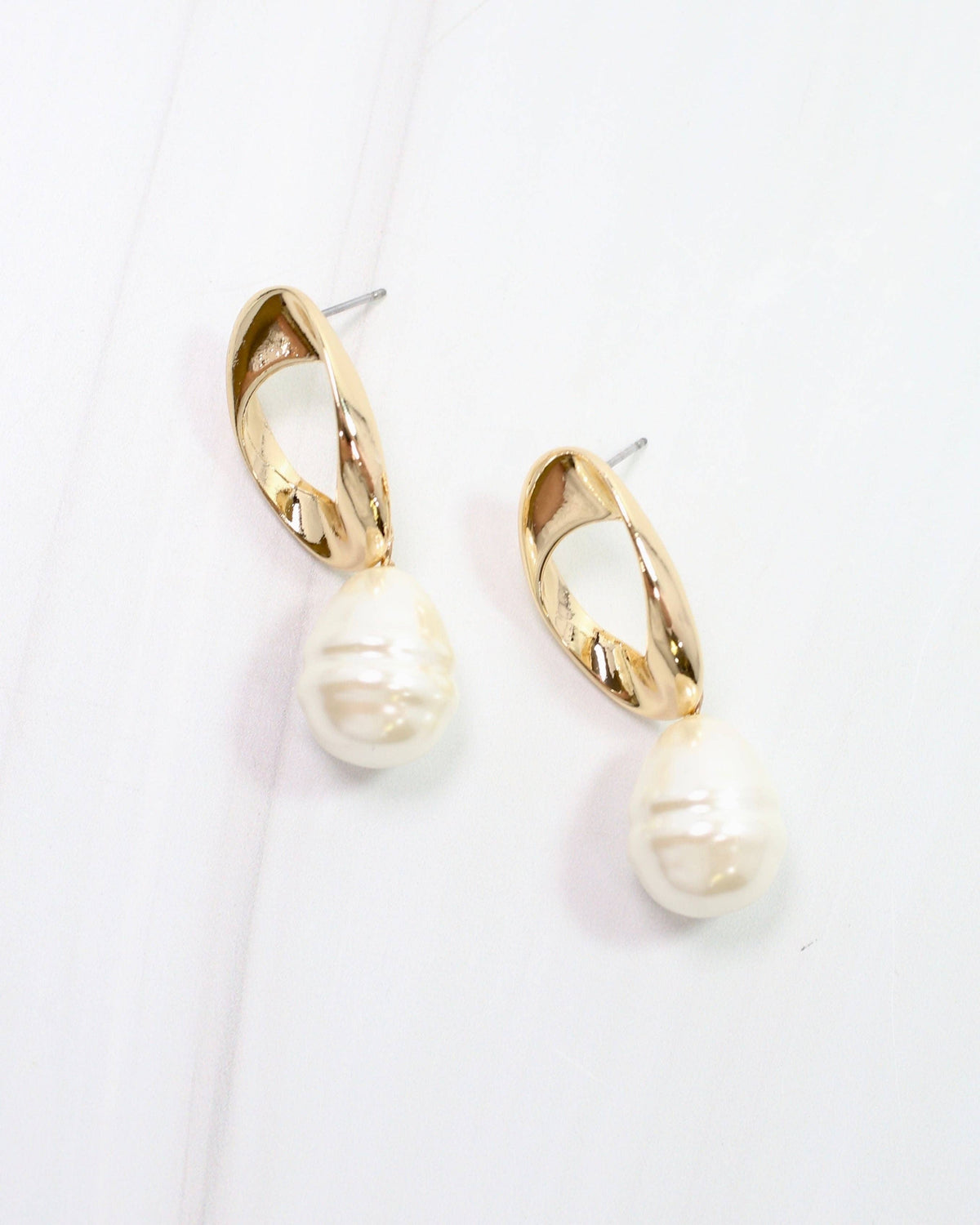 Princess Gold and Pearl Drop Earring Gold