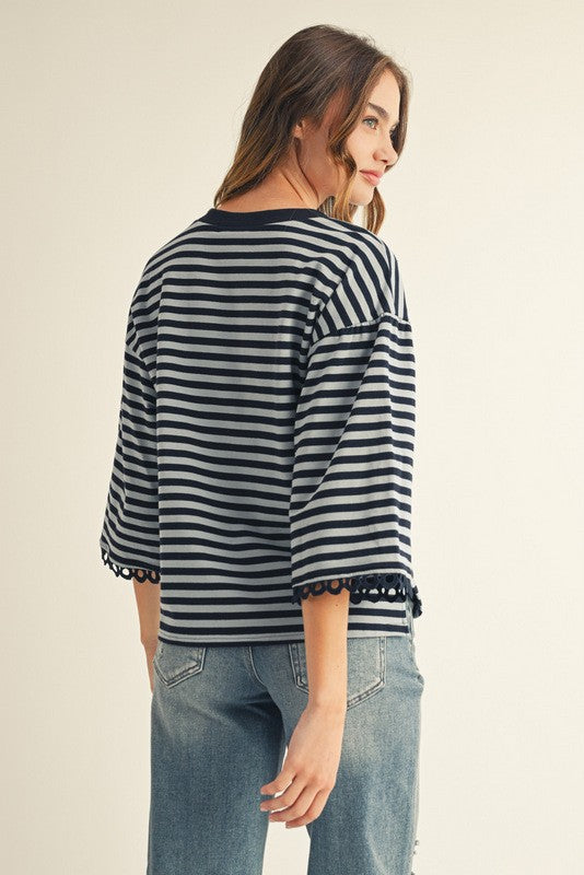 Blackberry Bay Stripe Tee