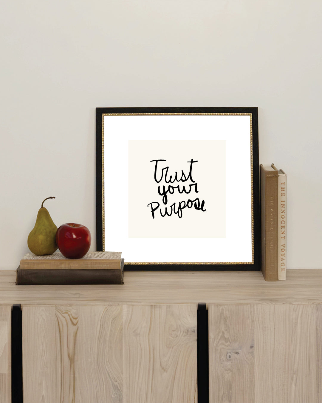 Trust Your Purpose 8x8 Black with Gold Dot Frame