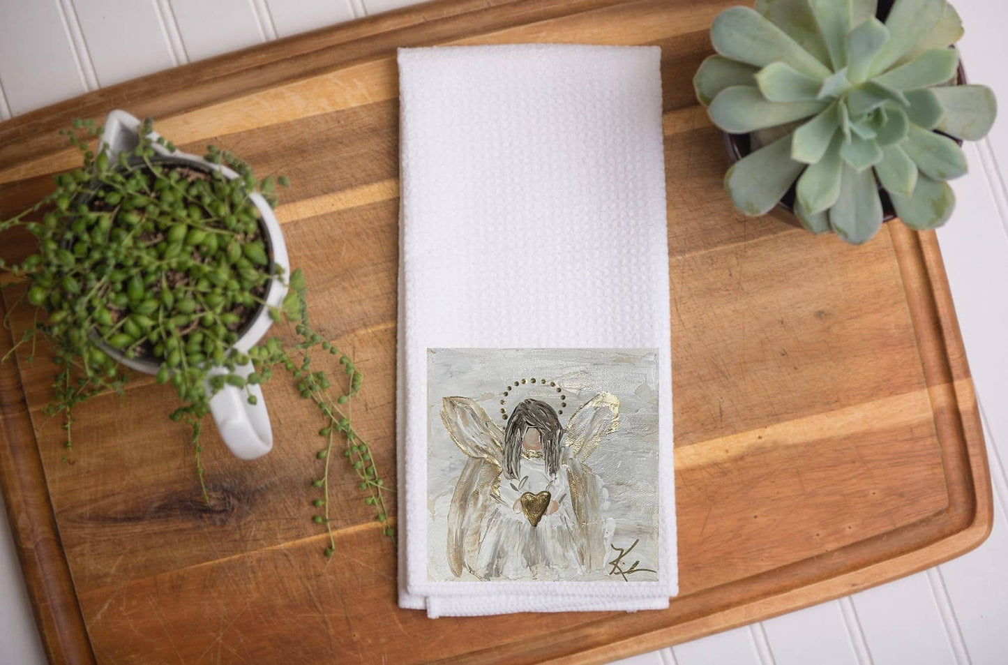 GA Gold & White Angel Towel