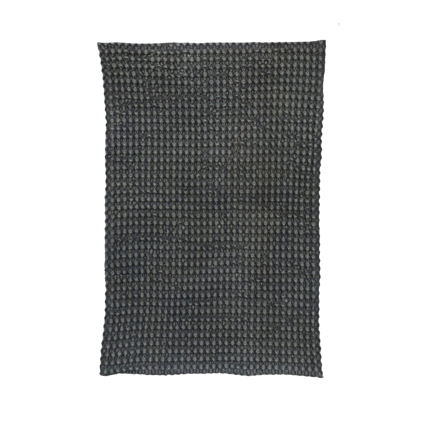 Stonewashed Cotton Waffle Weave Charcoal Towel