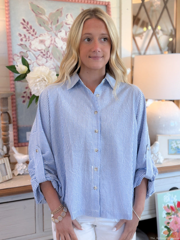 The Blue Bay Stripe Button Down