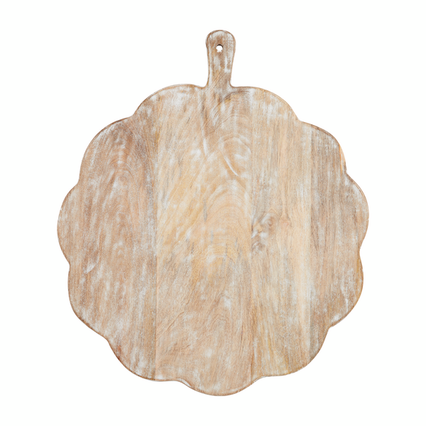 Scalloped Wood Board-Wood colored
