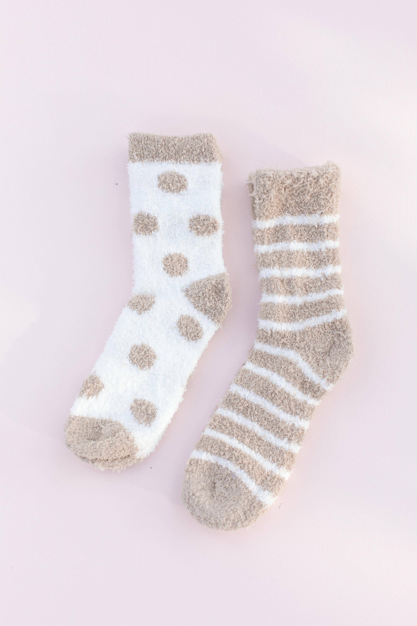 Stripe Polka Dot Fuzzy Socks