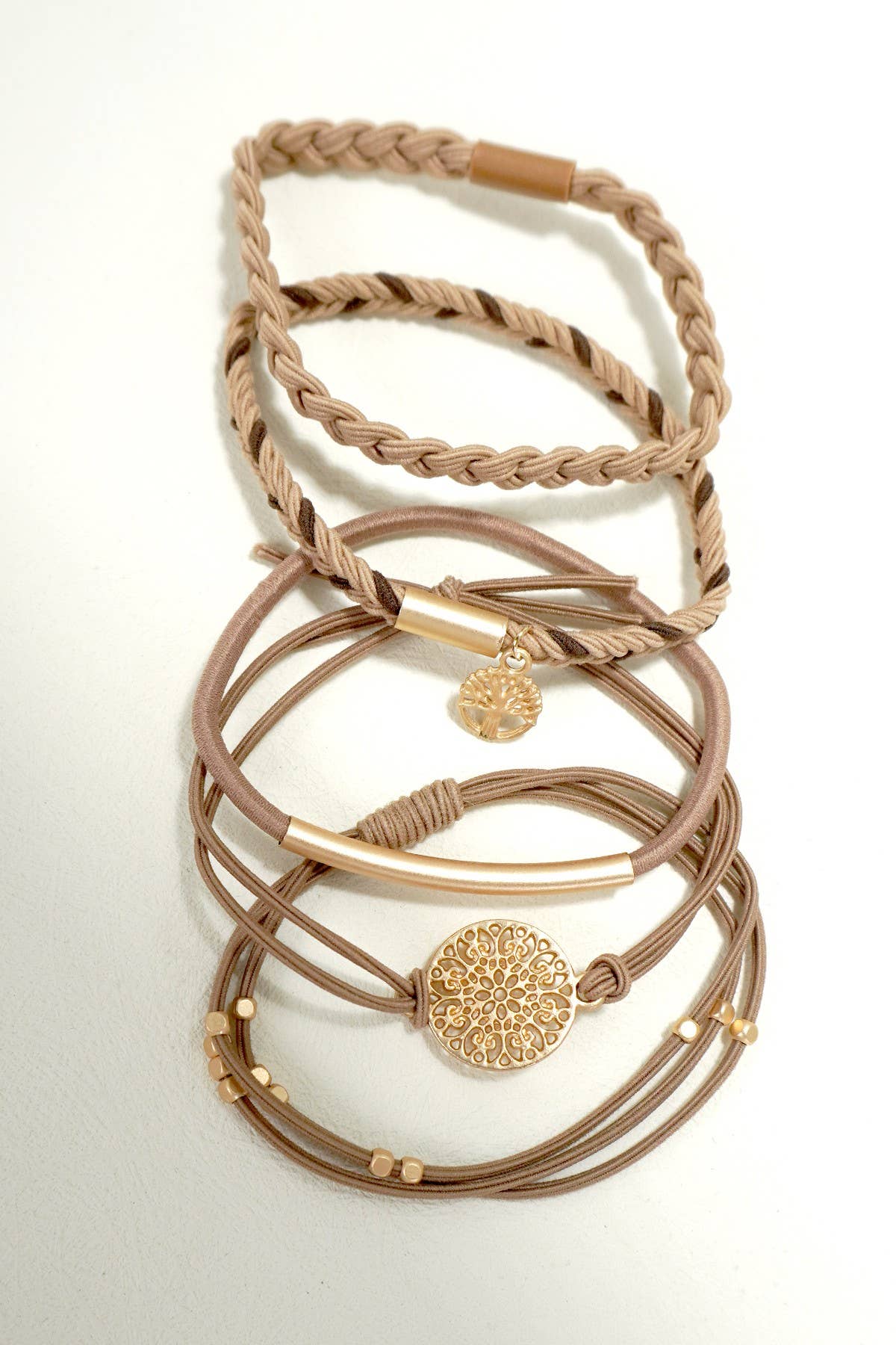 Knot Bracelet Hair Ties- Brown