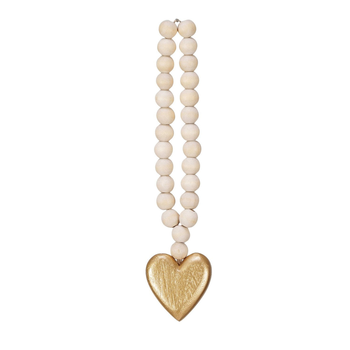 Wood Bead Garland w/Heart