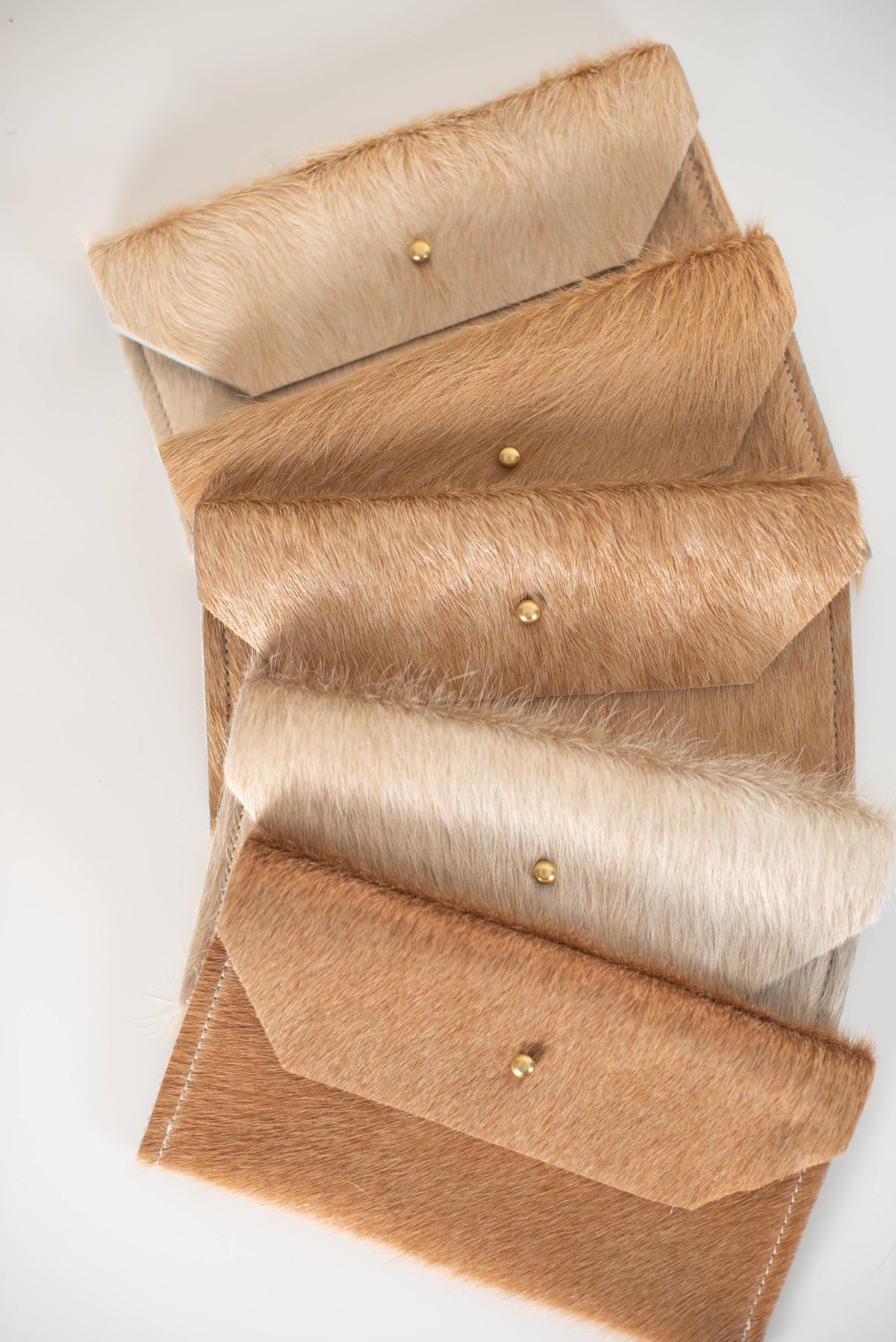 Hair on CowHide Phone/Envelope Clutch - Solids