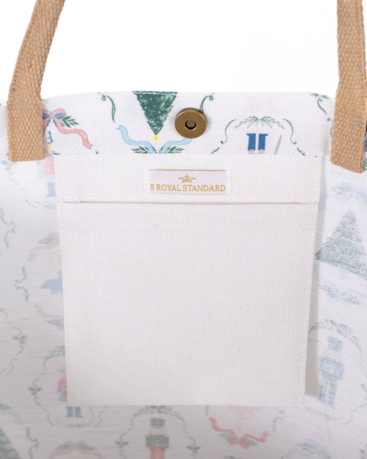 Nutcracker Waltz Juco Carryall Tote | White/Multi | 22x19x8