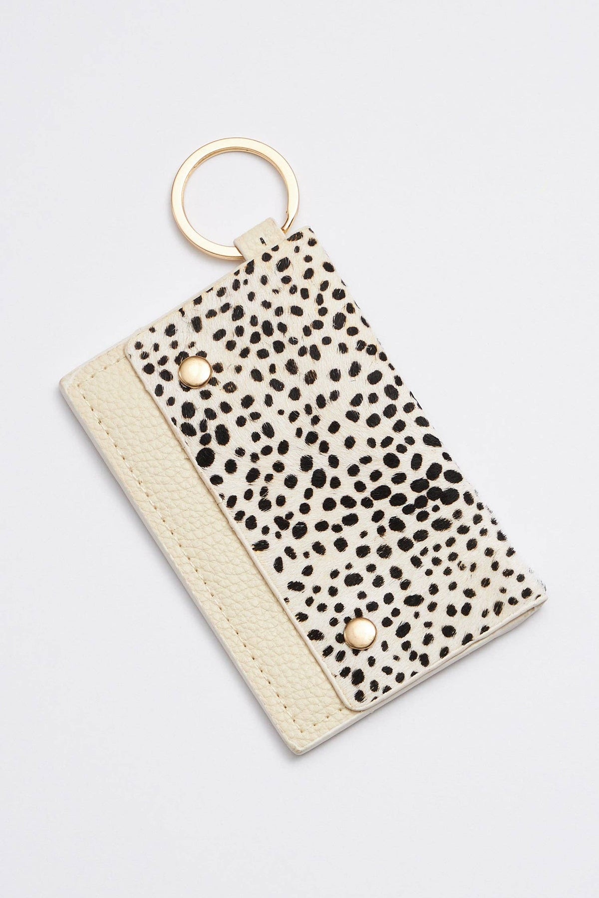 Chic Animal Print Card | Holder Keychains: CH-WHT