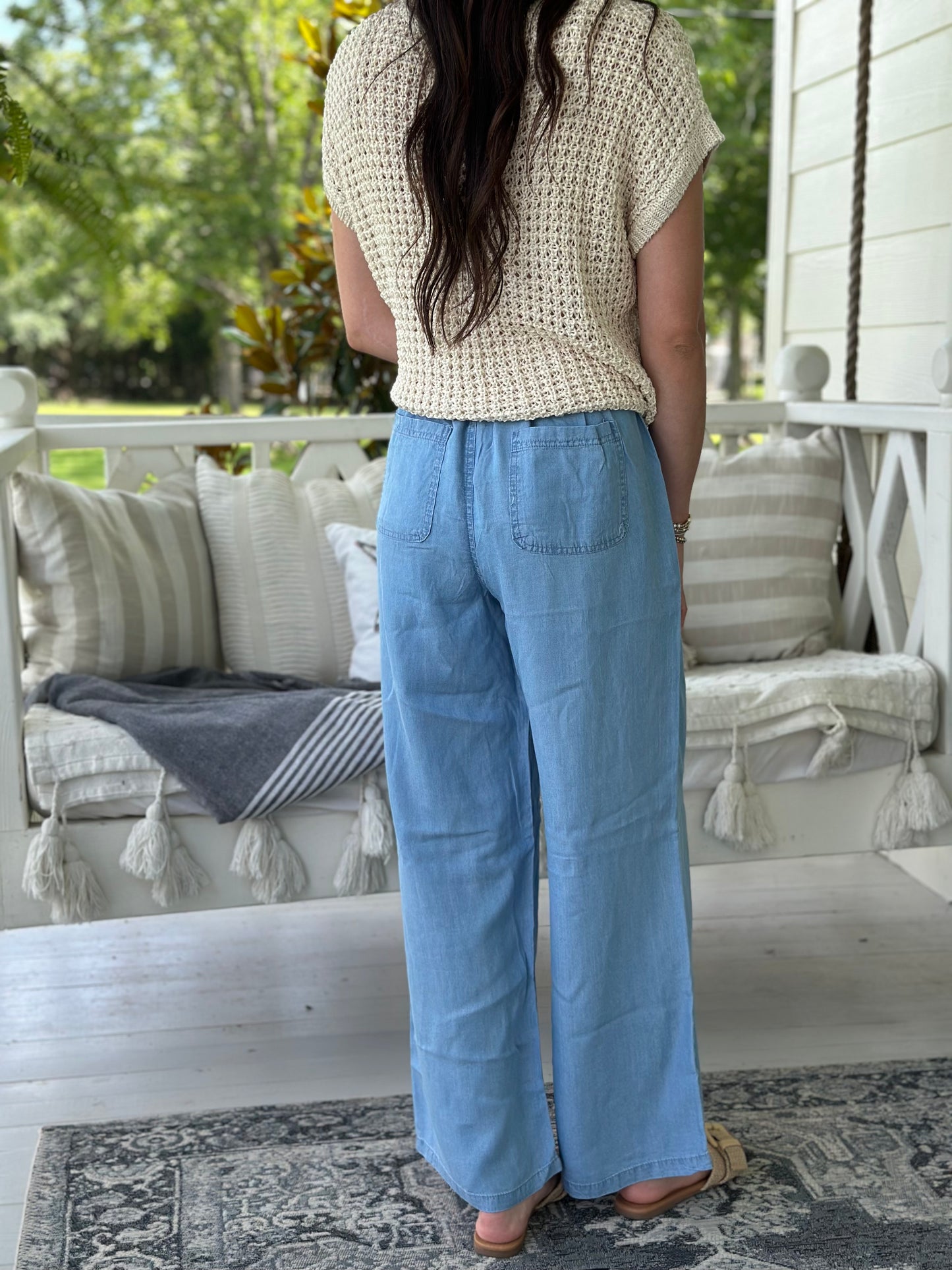 Coastal Ease Chambray Pants