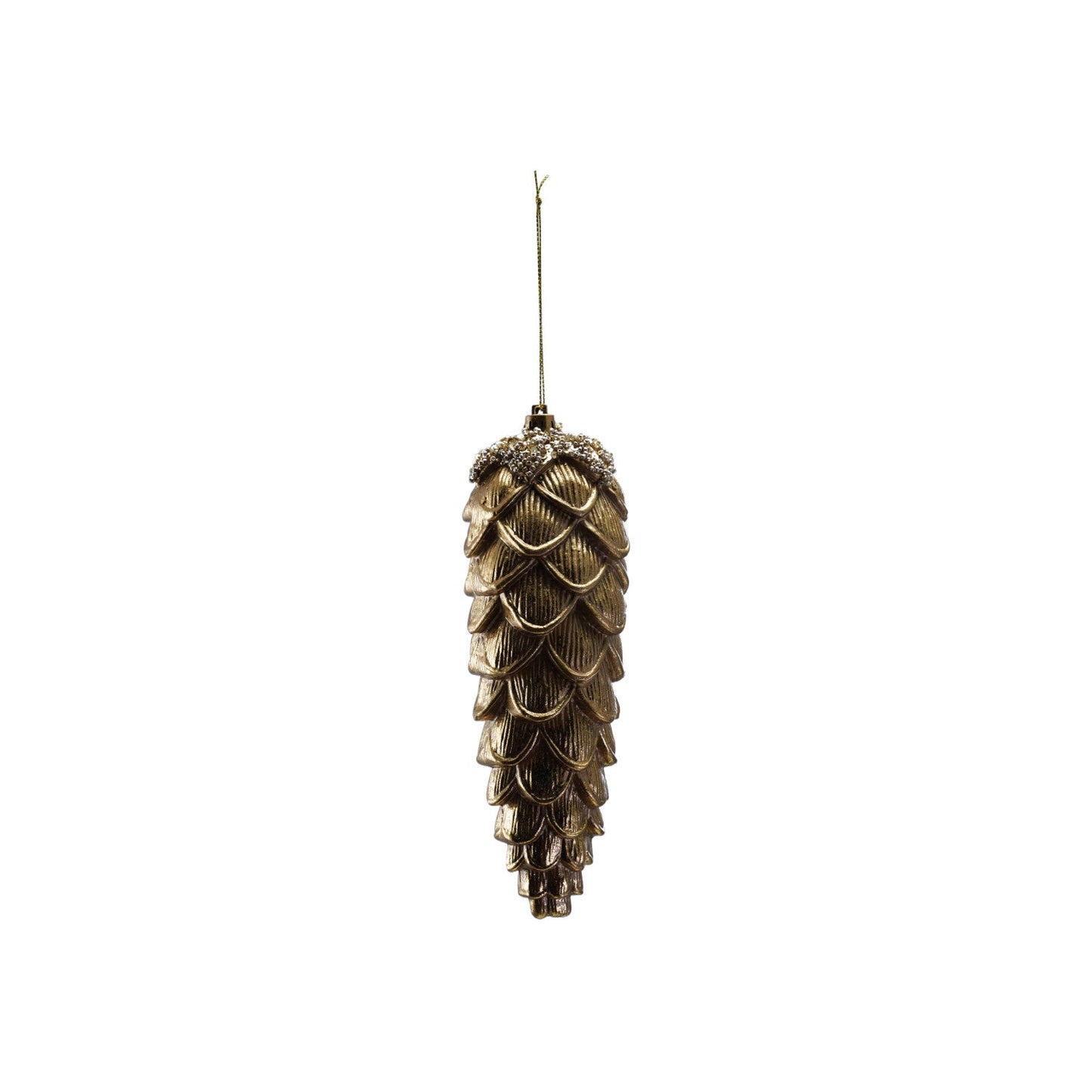 Plastic Pinecone Ornament with Sequins Beads & Glitter