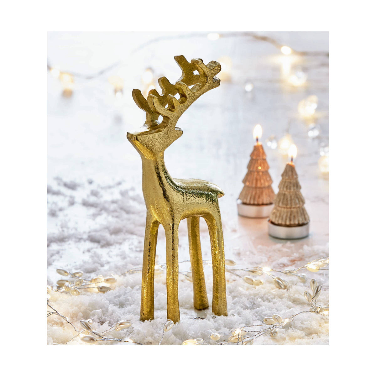 Reindeer Silhouette Figurine Large Gold