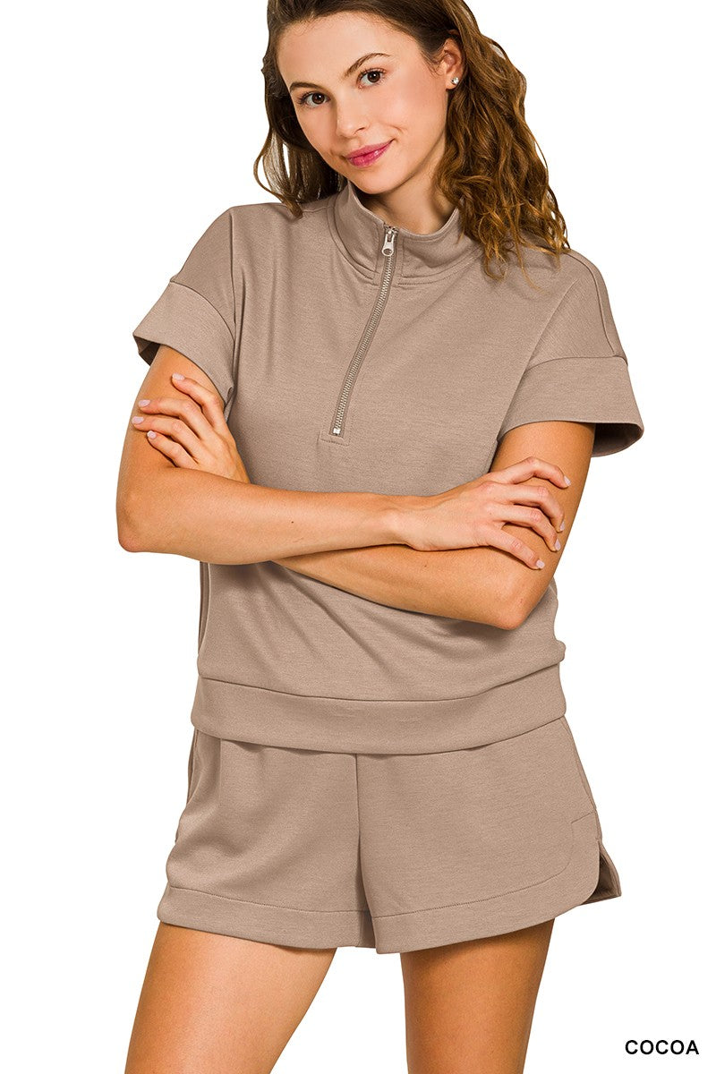 Cocoa Weekend Ease Half Zip Set