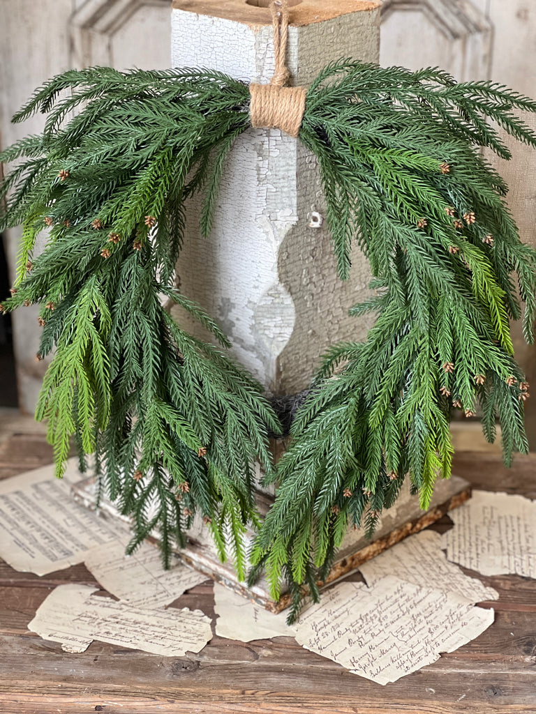 Norfolk Cascade Hanging Wreath – 24"