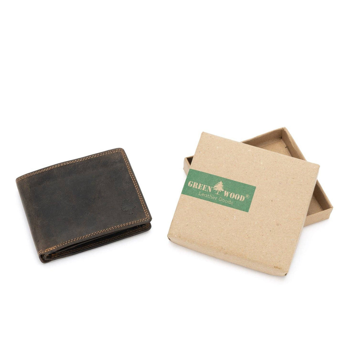 Leather Wallet George: Brown