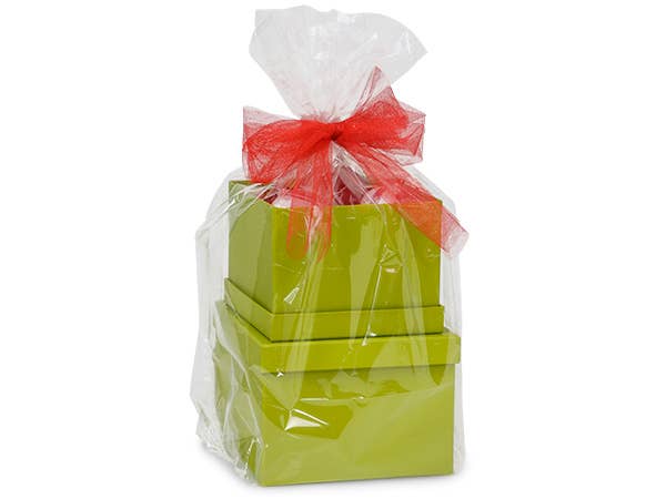Clear Poly Basket Wrap Bags: Clear, 25 Pack, X-Small 7x12x4"