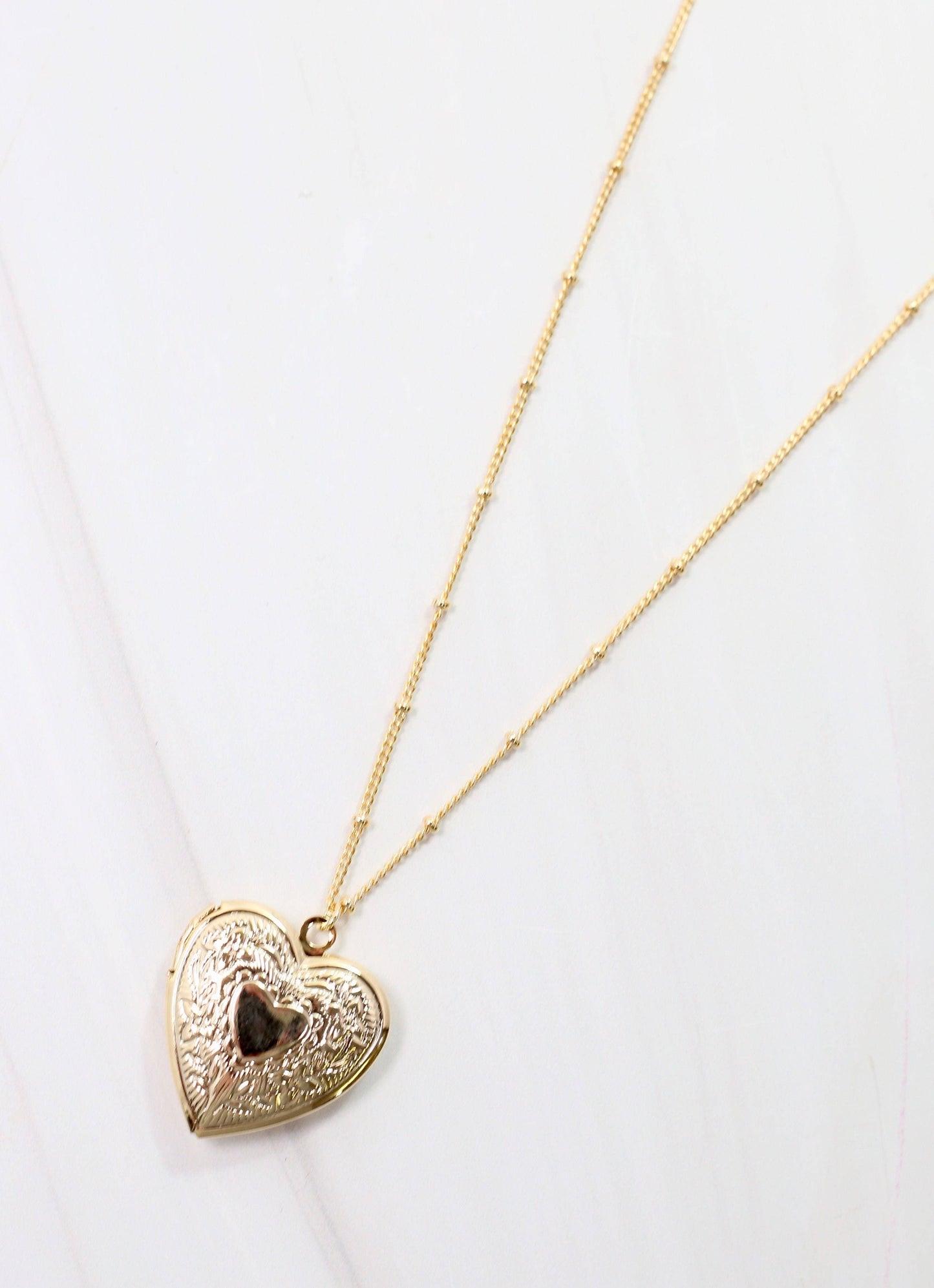 Raenell Heart Locket Necklace Gold