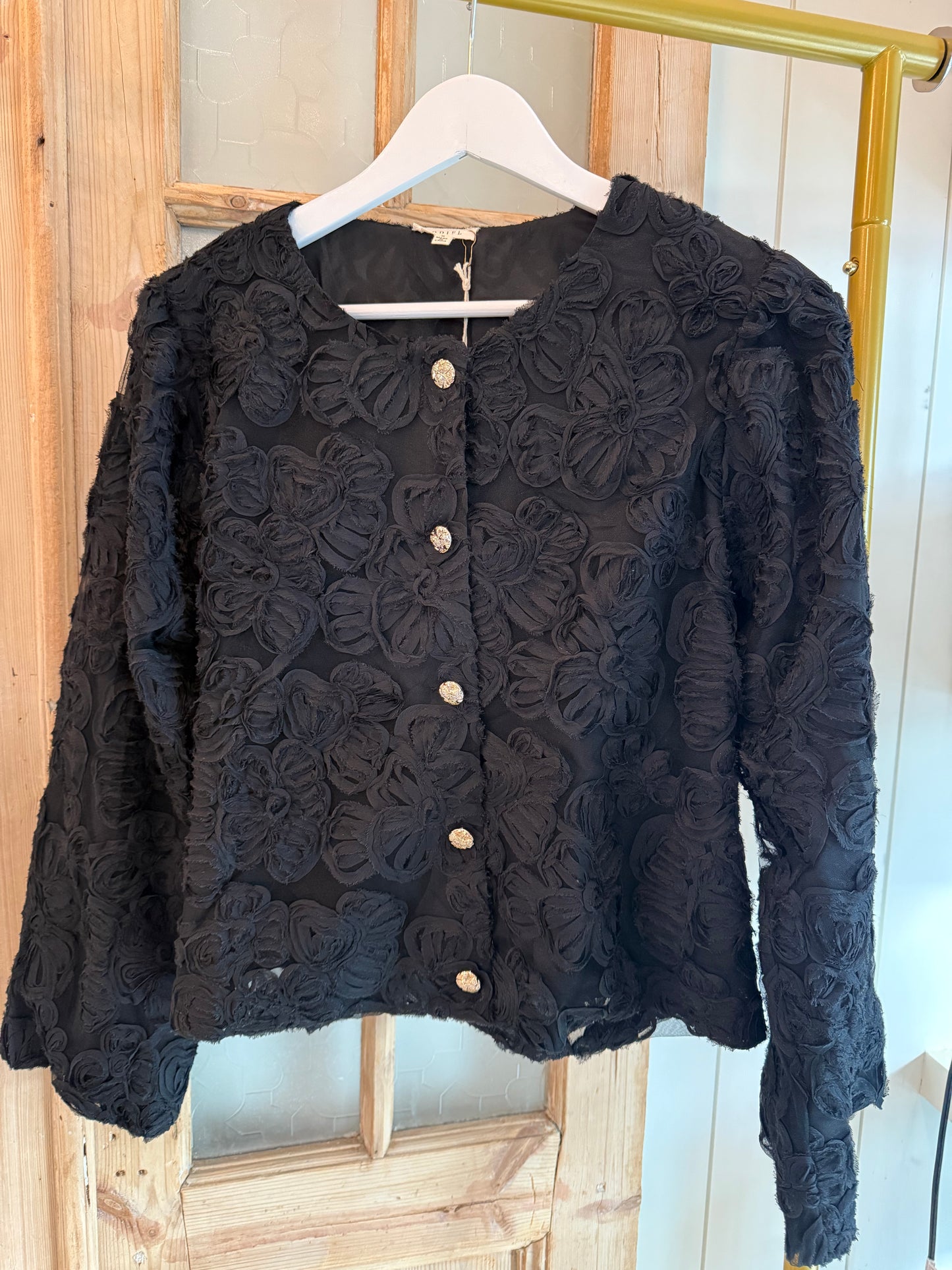 Midnight Bloom Jacquard Top