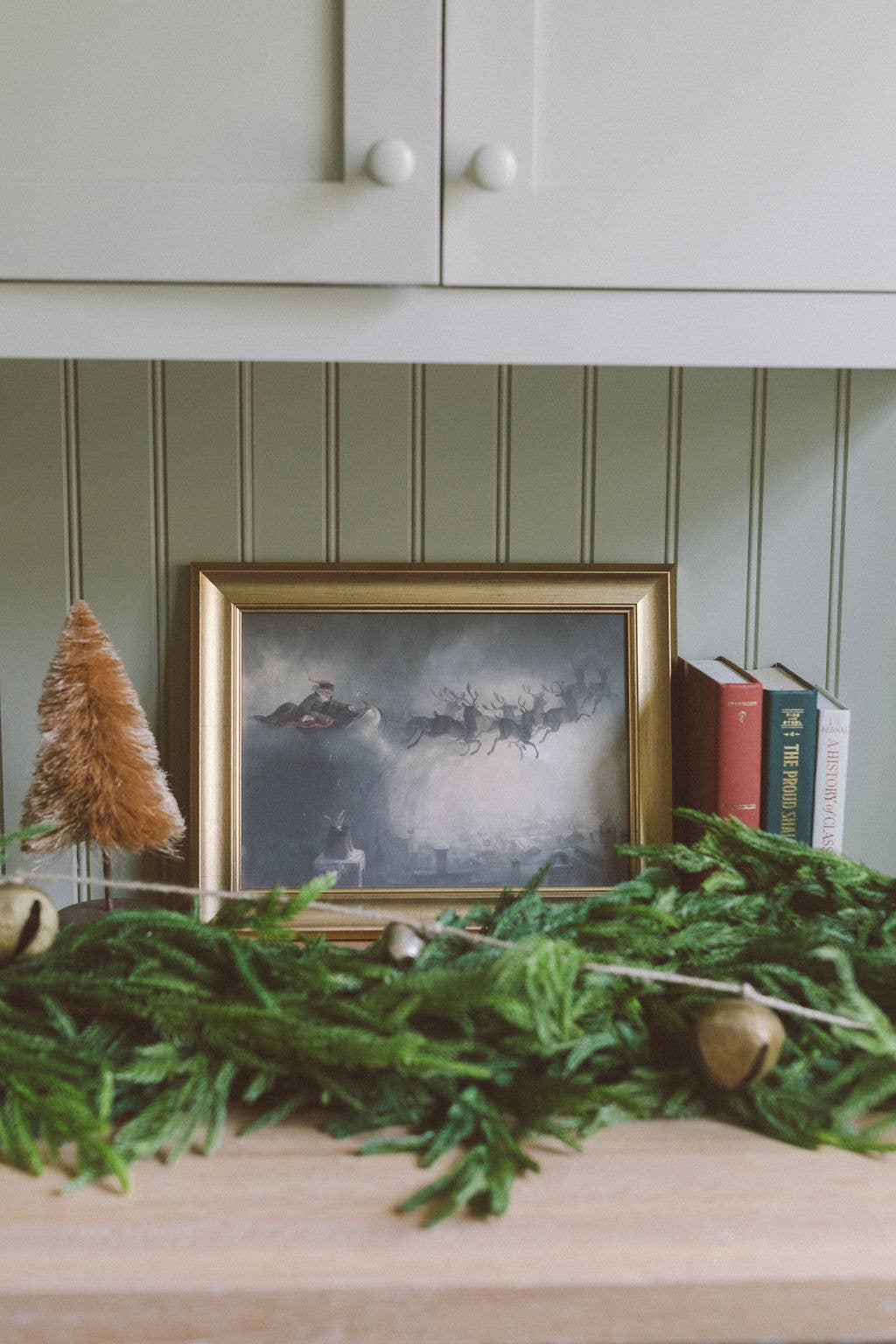 A Christmas Night Framed Antique Art | 12x10