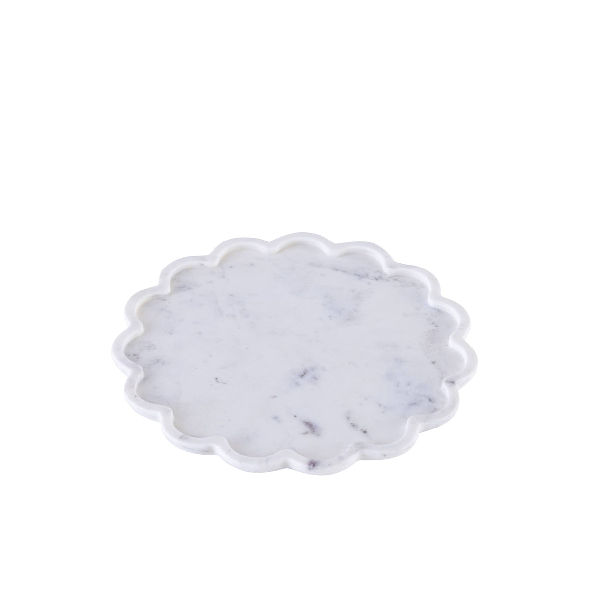 White Marble Medium Clover Round Platter