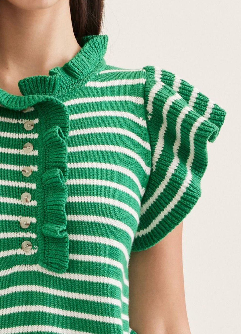 The Bayside Belle Sweater Top - Green