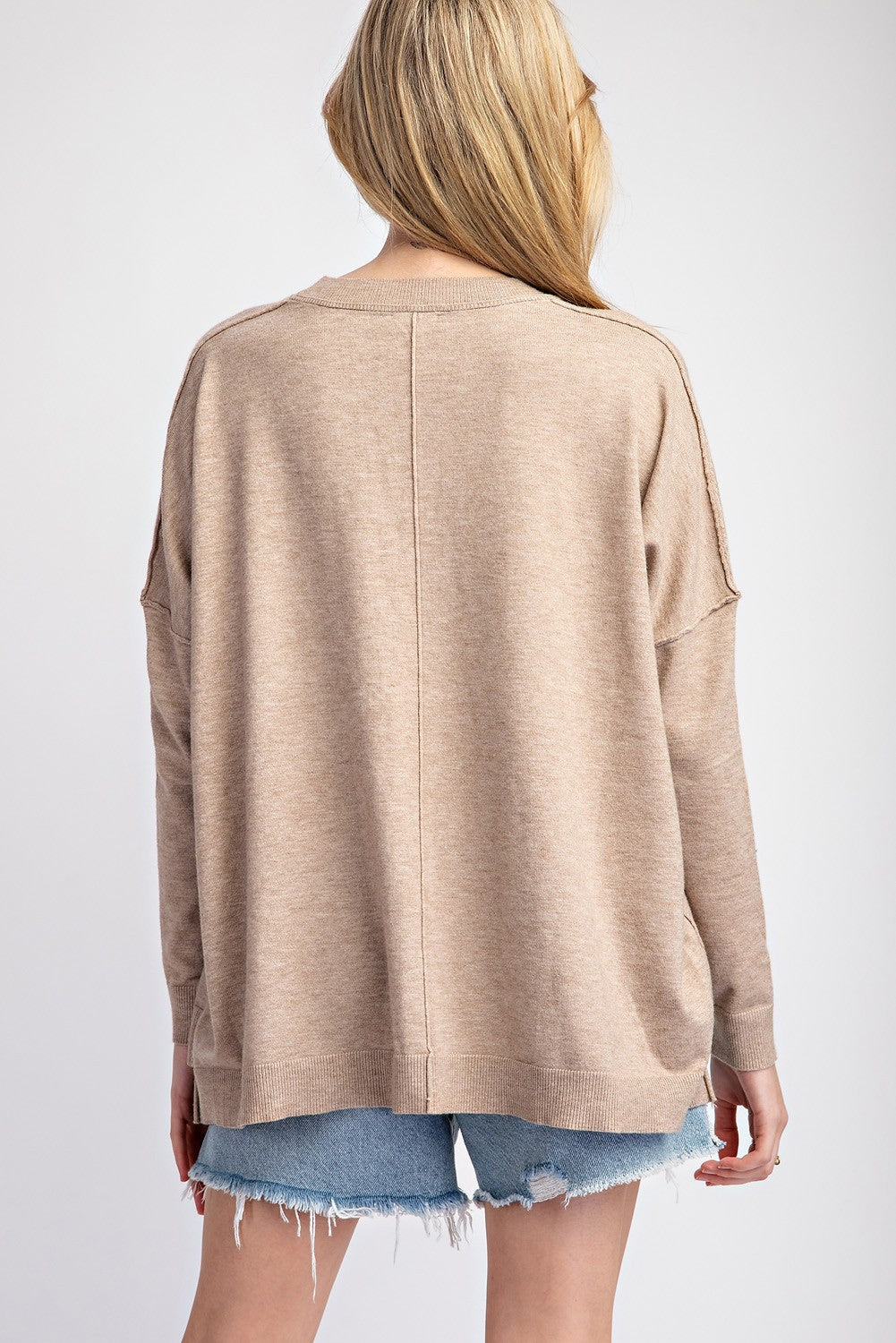 Oatmeal Round Neck long sleeve