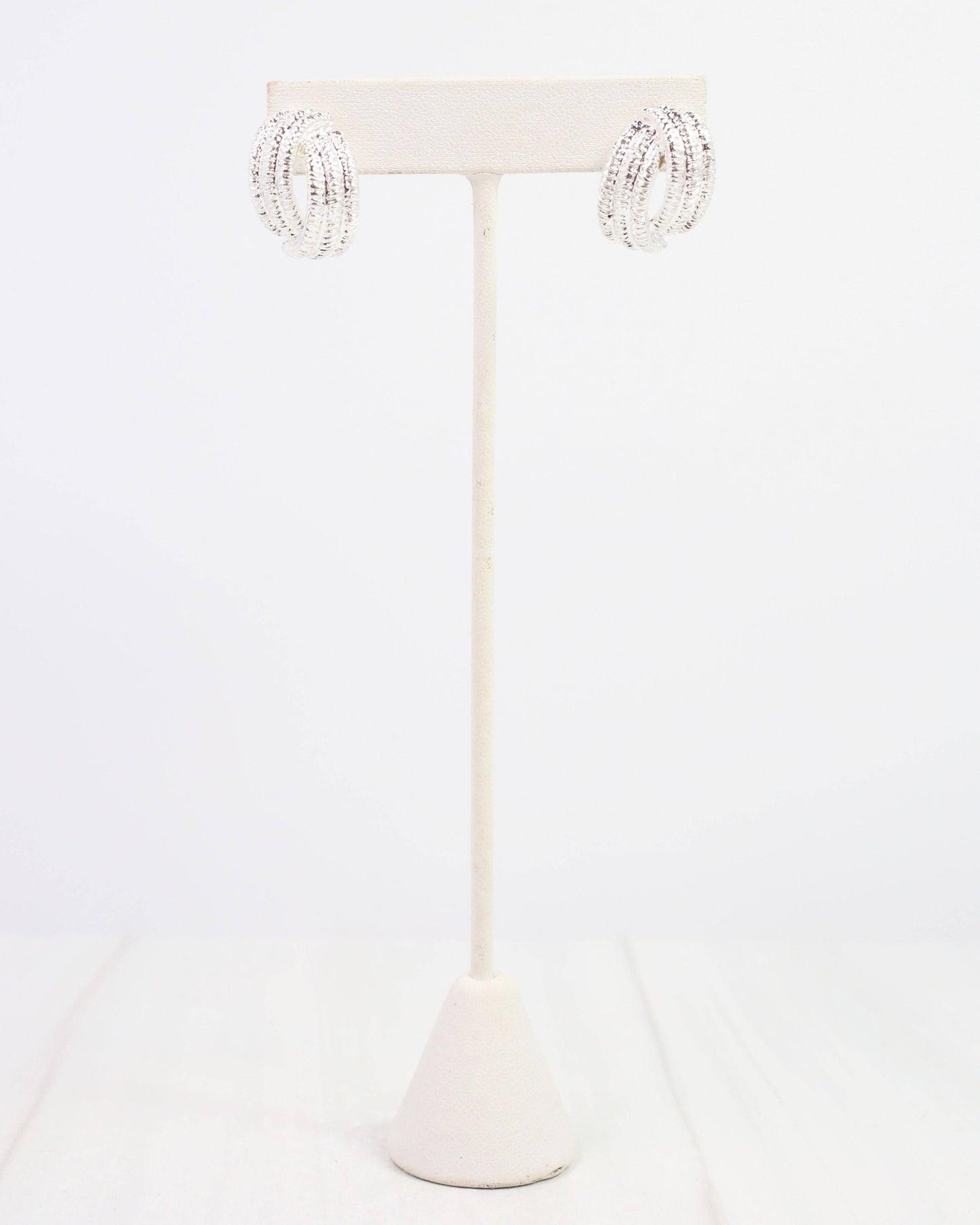 Brianne Brushed Textured Earring Silver