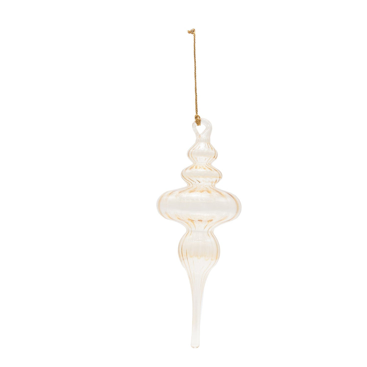 Blown Glass Finial Ornament | Butterscotch Color | 9"H