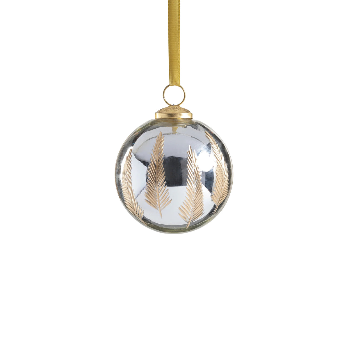Heritage Gold Leaf Mirrored Glass Ornament