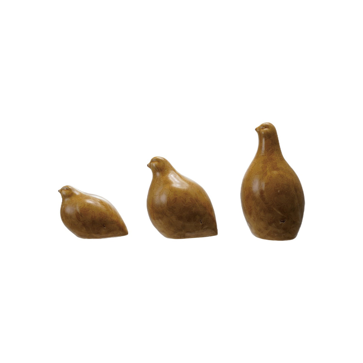Terra-cotta Quails with Pattern - Tan
