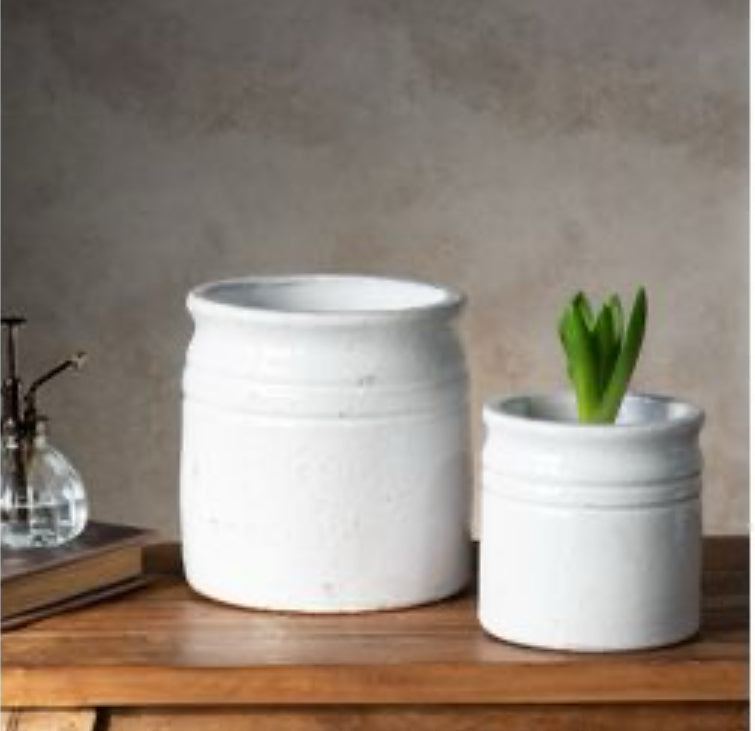 White Double Line Vase