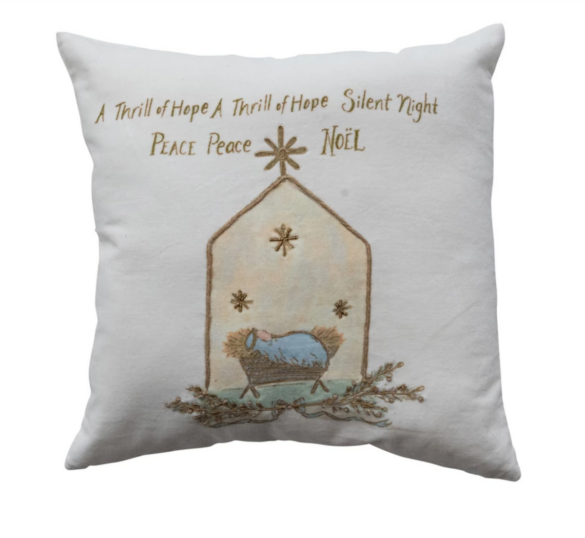 Hand-Embroidered cotton Thrill of Hope