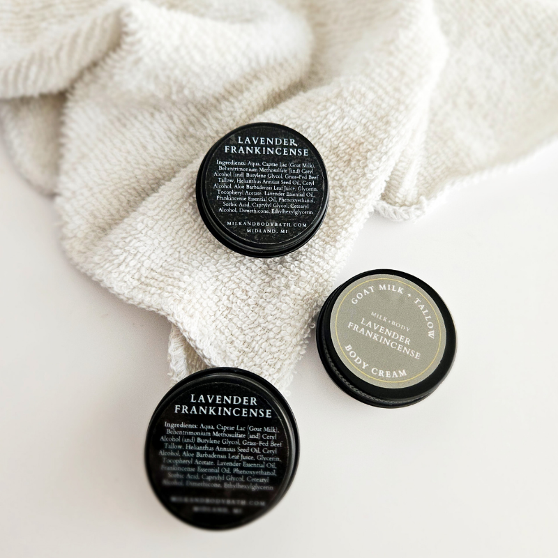 Lavender Frankincense Mini Goat Milk + Tallow Body Cream