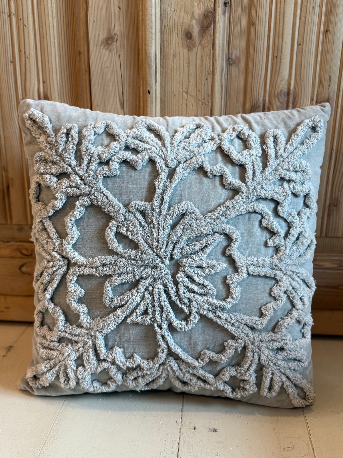 Velvet snowflake pillow