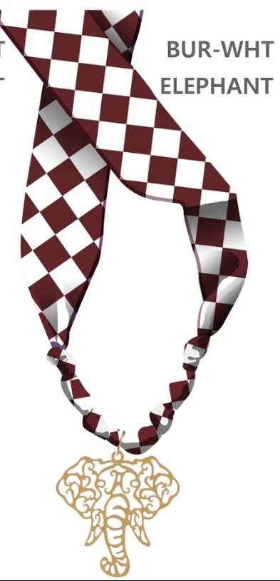Bama Spirit Checkered Scarf Necklace