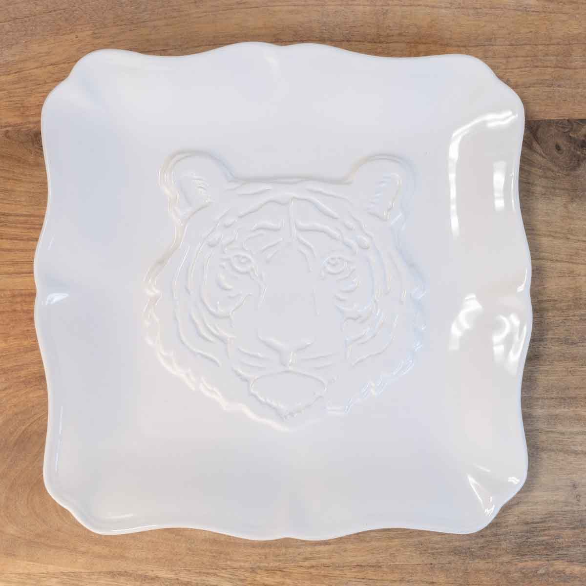 Tiger Square Platter White 11.5x11.5