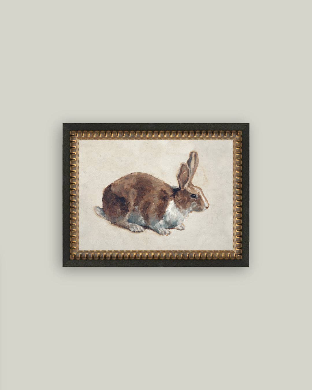 Rabbit Framed Antique Art: 7x5