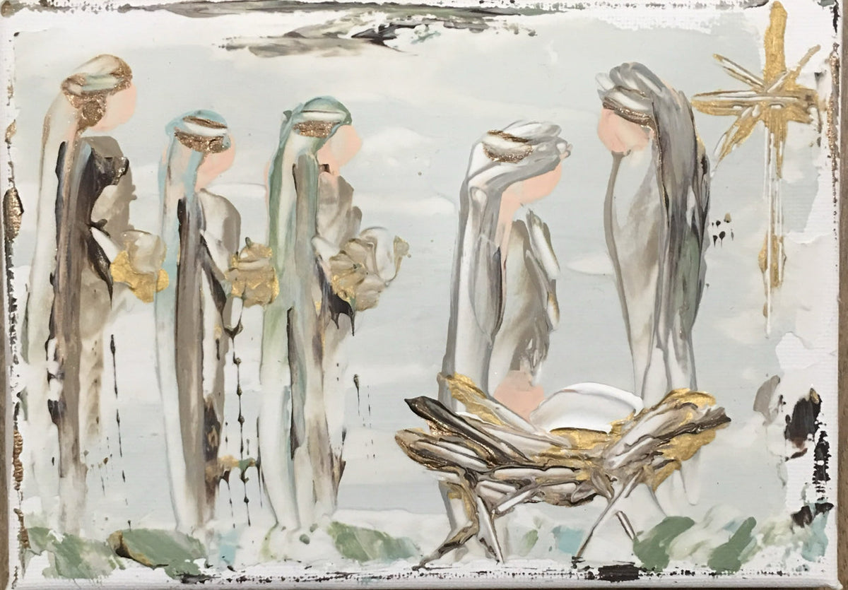 Nativity Scene Framed Art 12x24"
