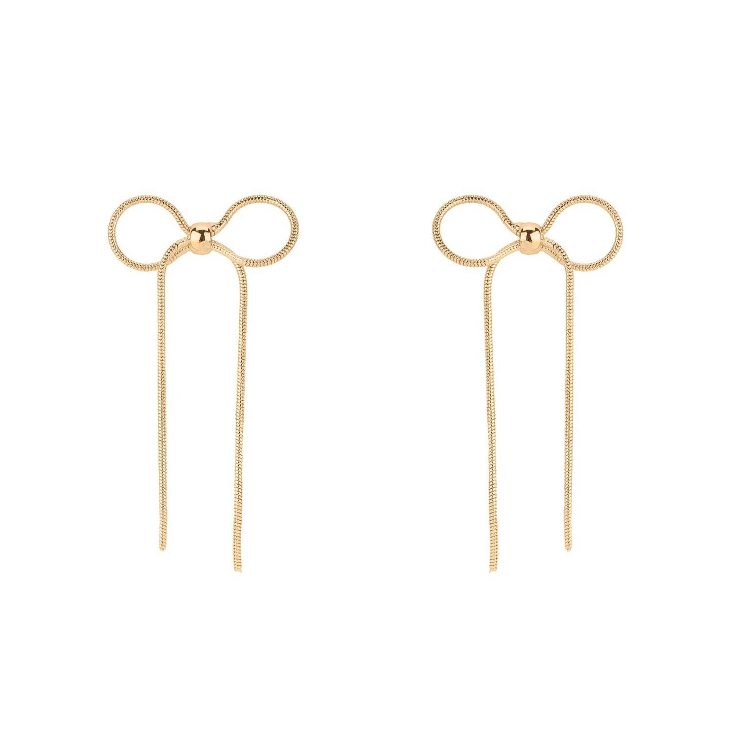 Gold Metal Movement Stud 2" Earring