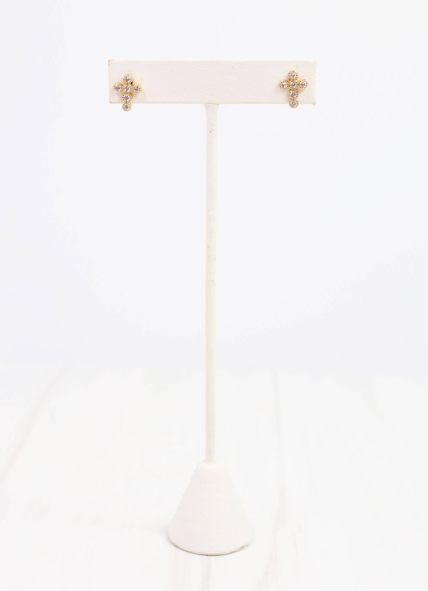 Francoise CZ Cross Earring Gold