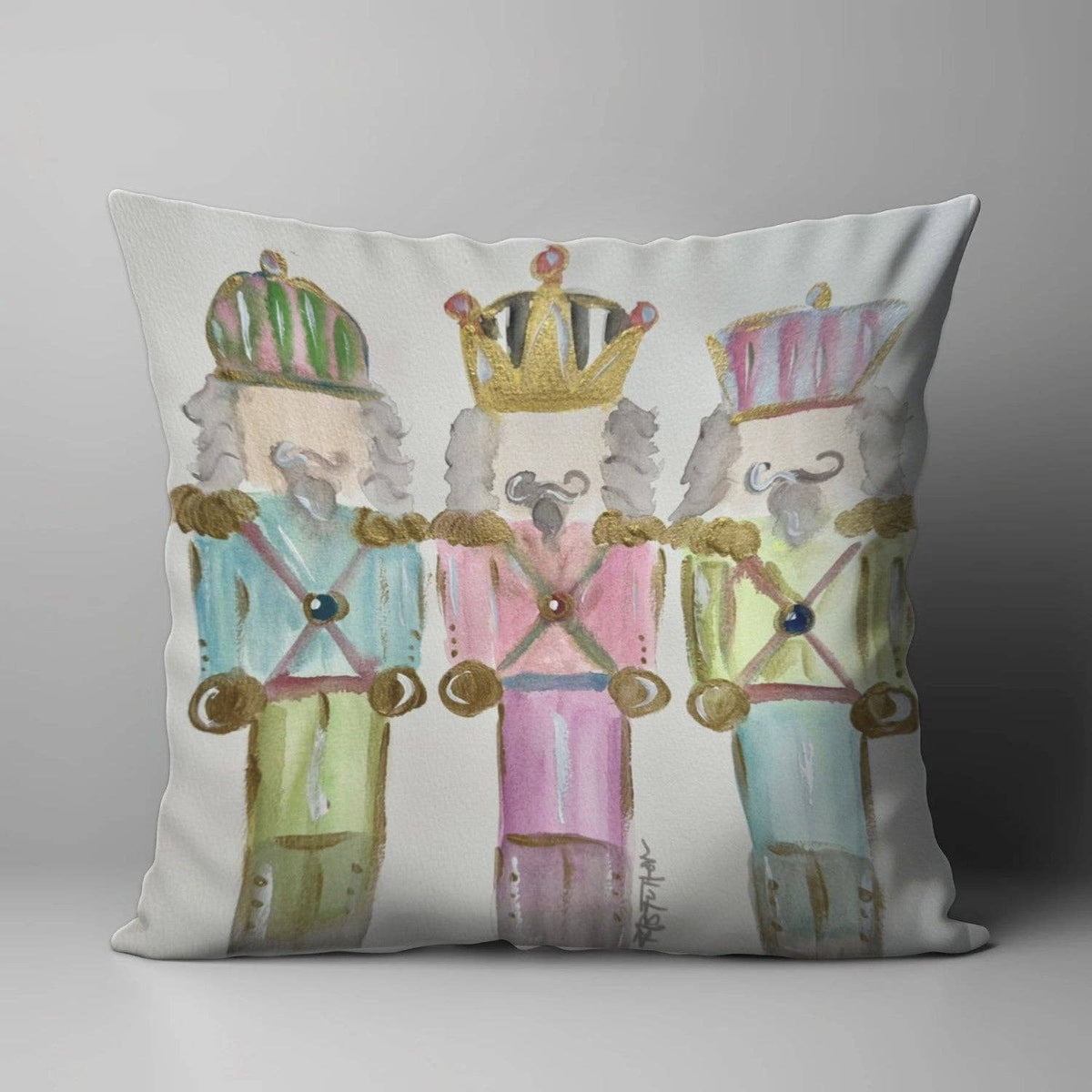 Bridgett's Pastel Nutcrackers Pillow | 22"x22"