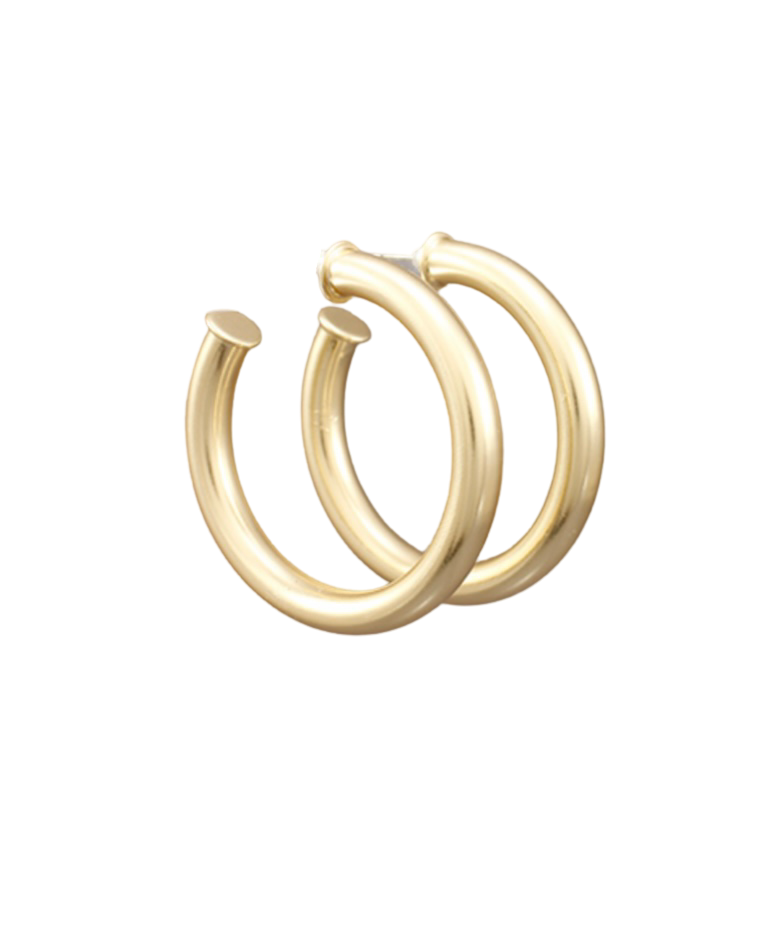 Brushed Gold Everyday Hoops