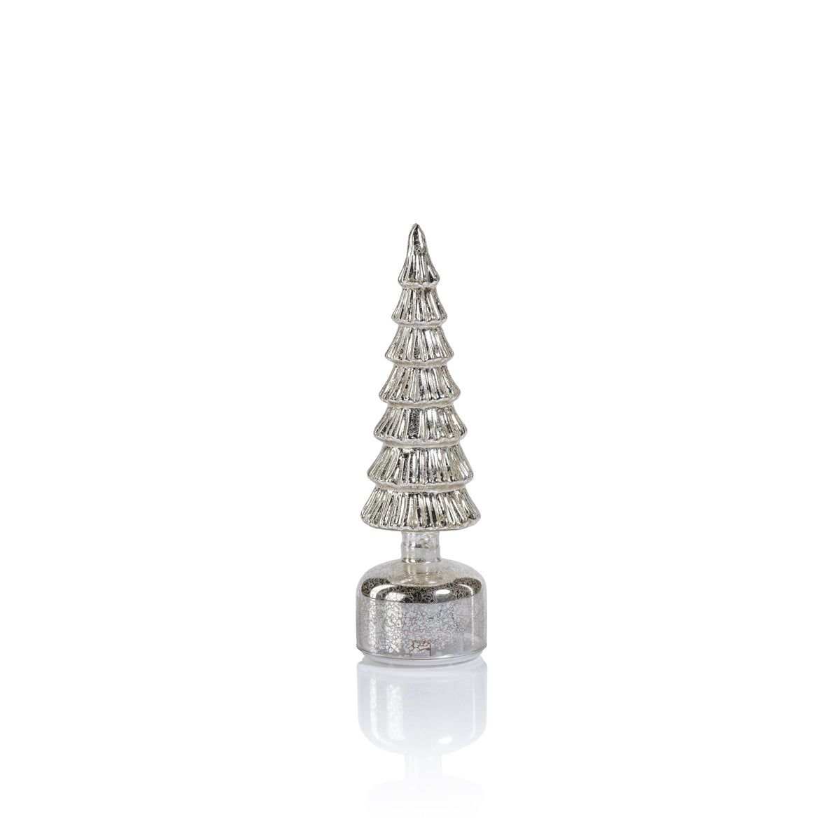 Alpine Rotating LED Tree - Antique Silver - Short