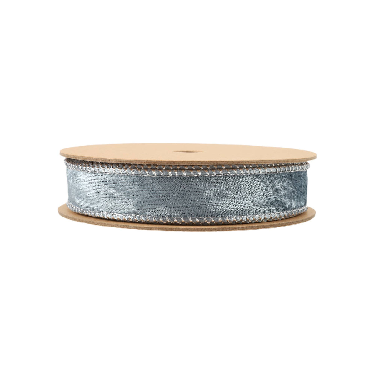 1" Reversible Frosted Velvet Wired Ribbon | Blue/Blue | 10 Yard Roll