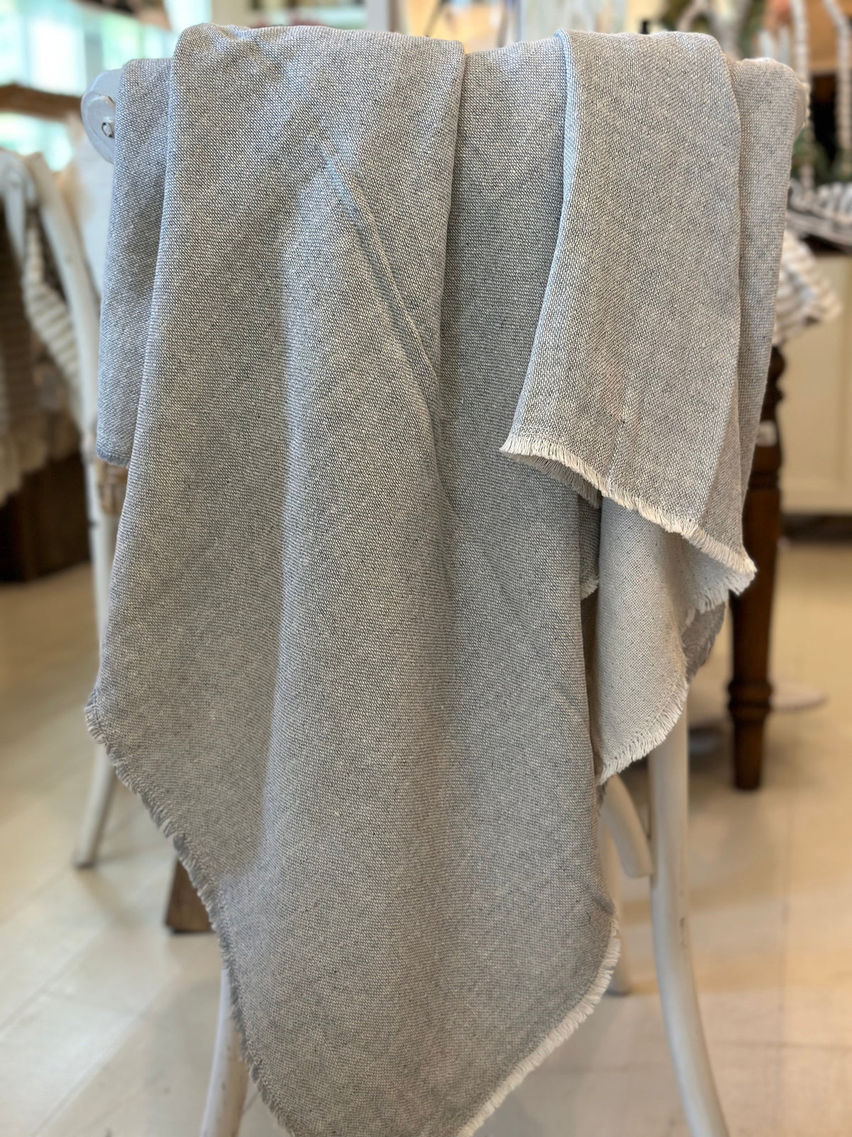 Gray Cotton Throw