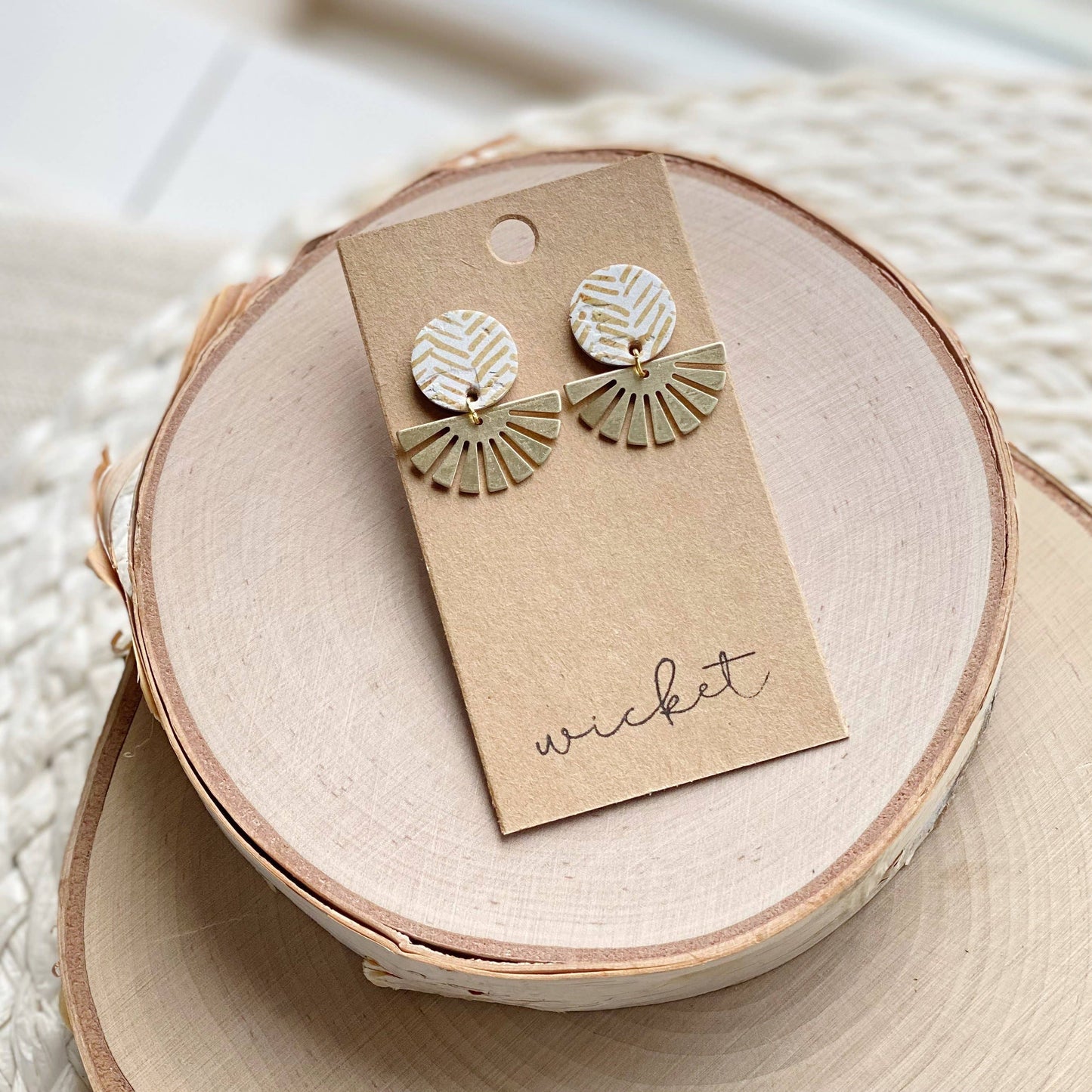 Thunderbird Studs | Honey Chevron