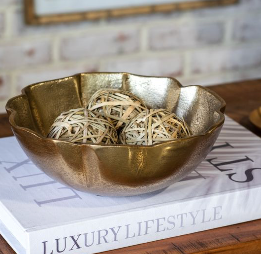 Antique Gold Ruffle Bowl